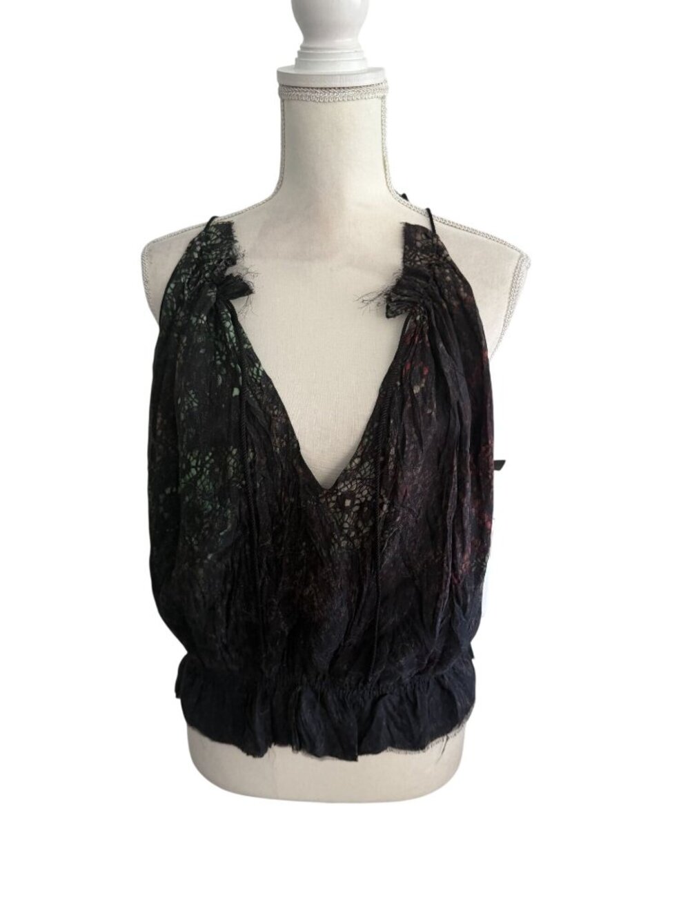 CALVIN RUCKER Black Patterned Tank Top Size Small - Picture 7 of 8